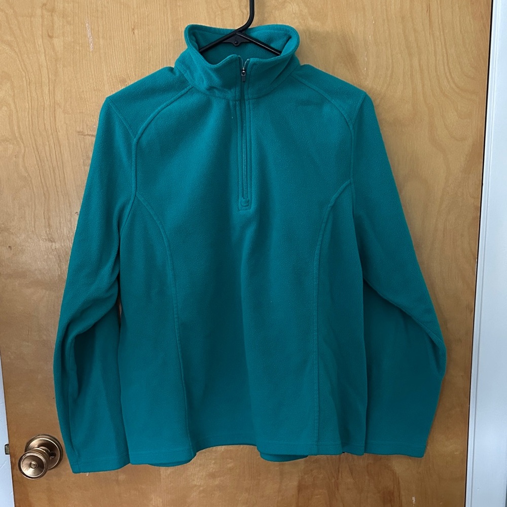 Lands' End Women’s Turquoise Zip-Up Sweater - Gently Used